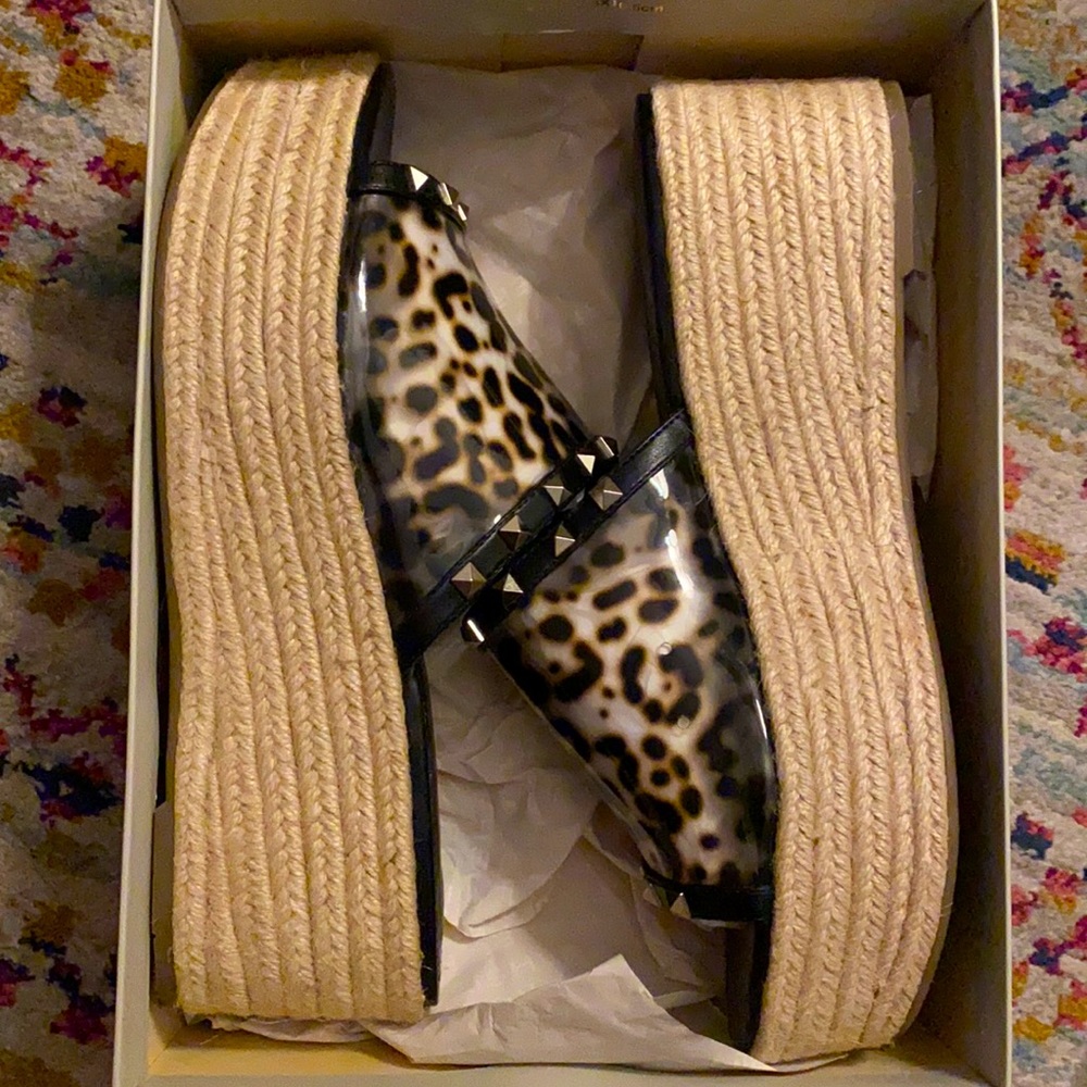 Marc Fisher studded Leopard platform sandals
